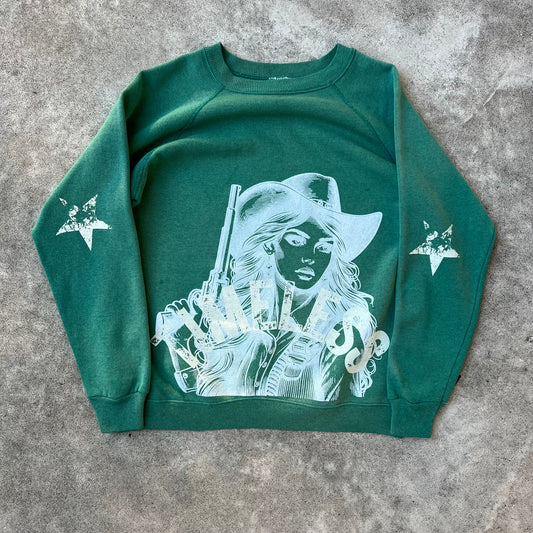 Timeless Cowgirl Crewneck Kelly Green Medium