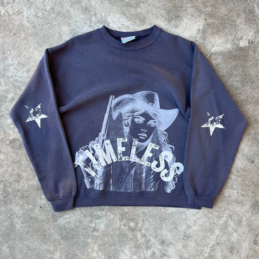 Timeless Cowgirl Crewneck Navy Medium