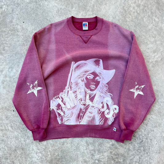 Timeless Cowgirl Crewneck Red Large
