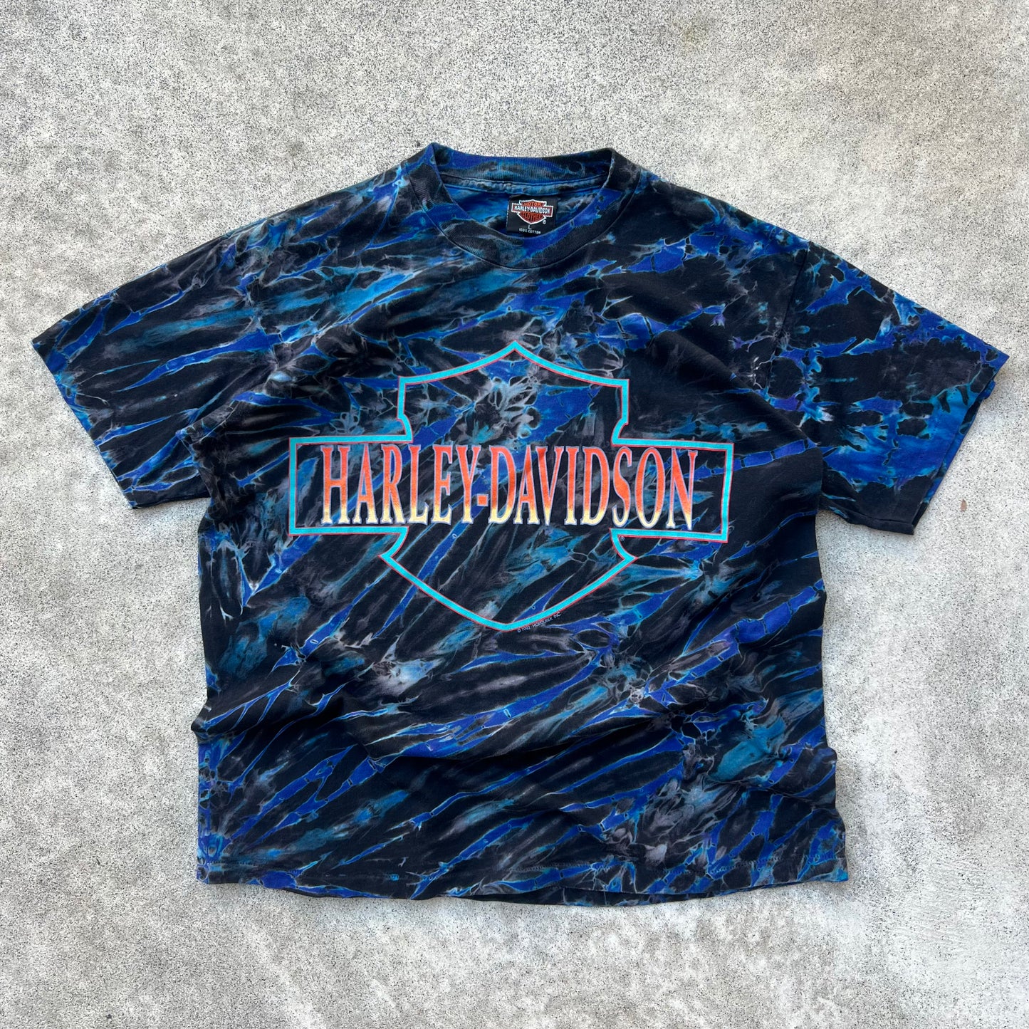 Vintage Tye Dye Harley Davidson Shirt Size Large