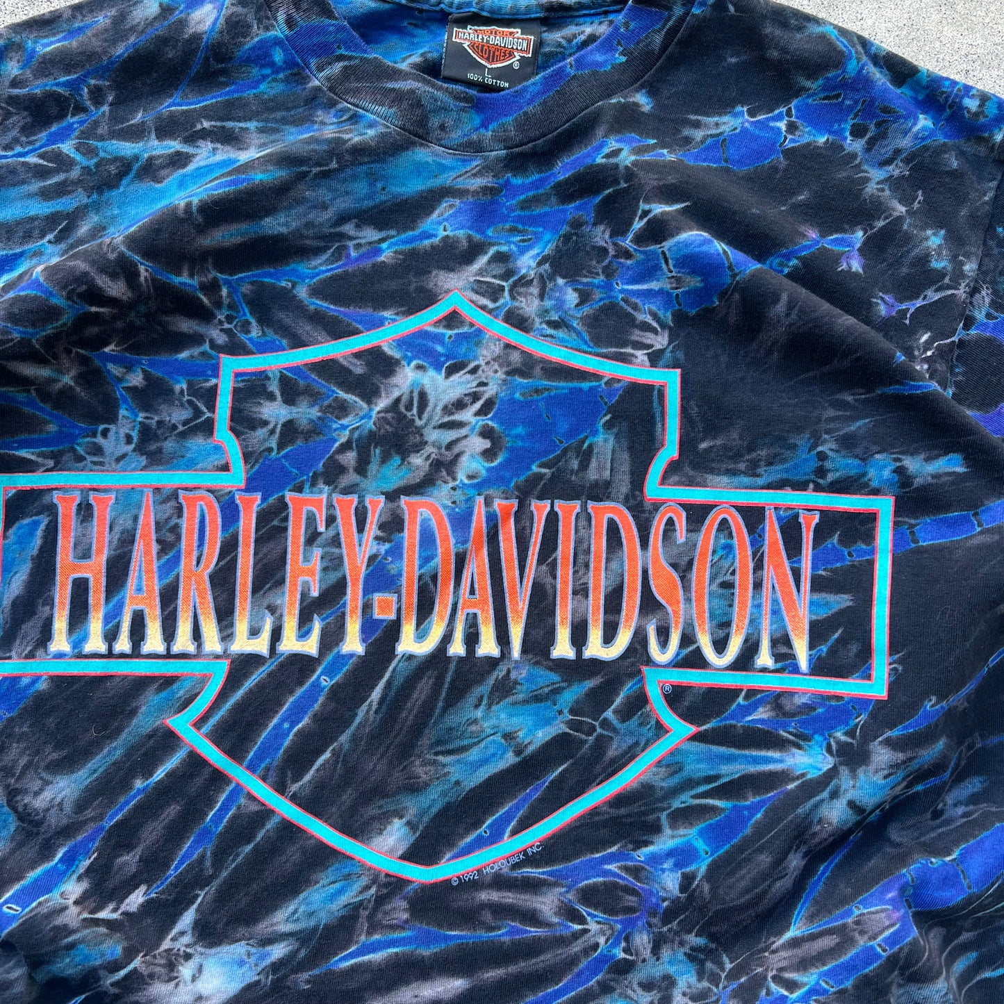 Vintage Tye Dye Harley Davidson Shirt Size Large