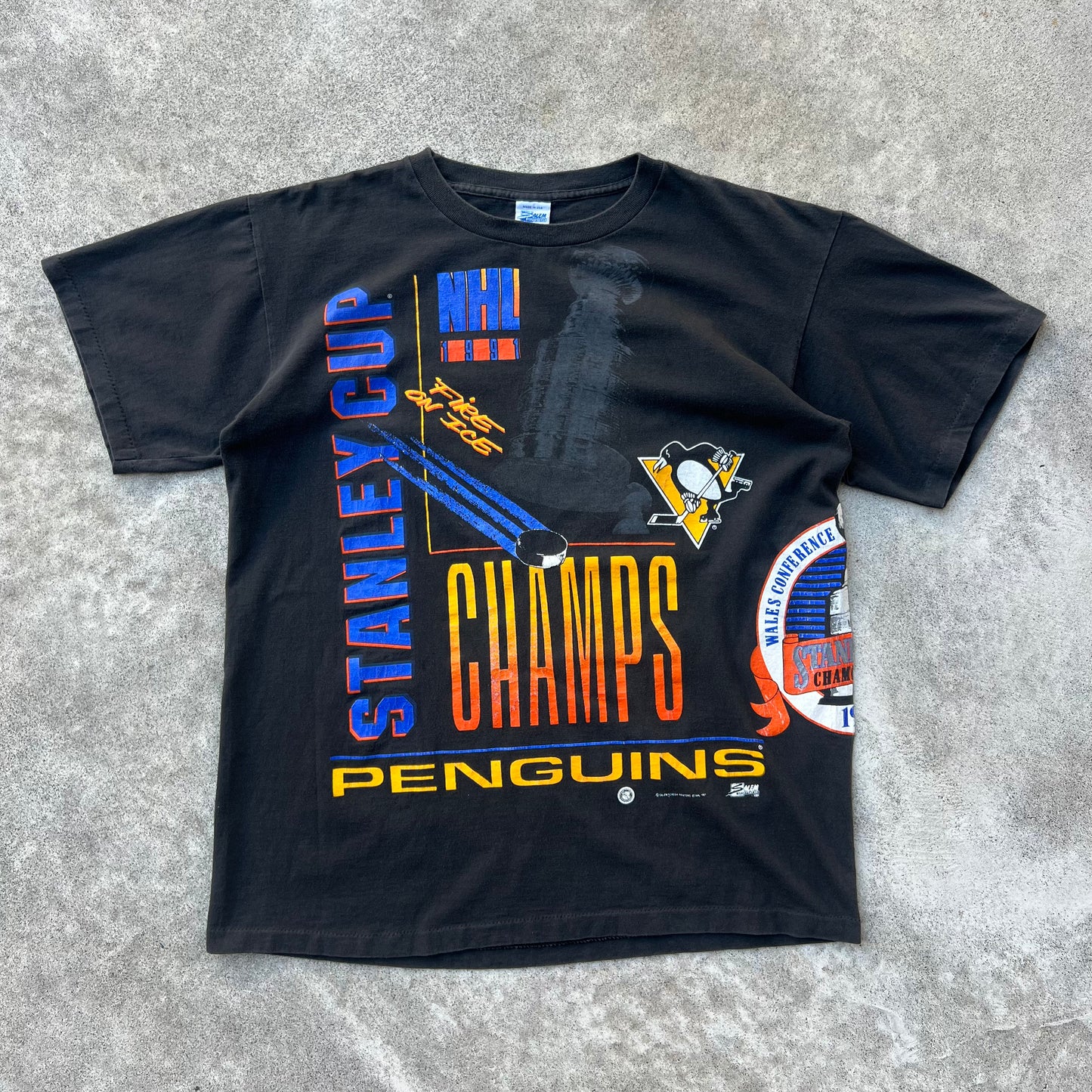 Vintage Pittsburgh Penguins NHL Stanley Cup AOP Size XL