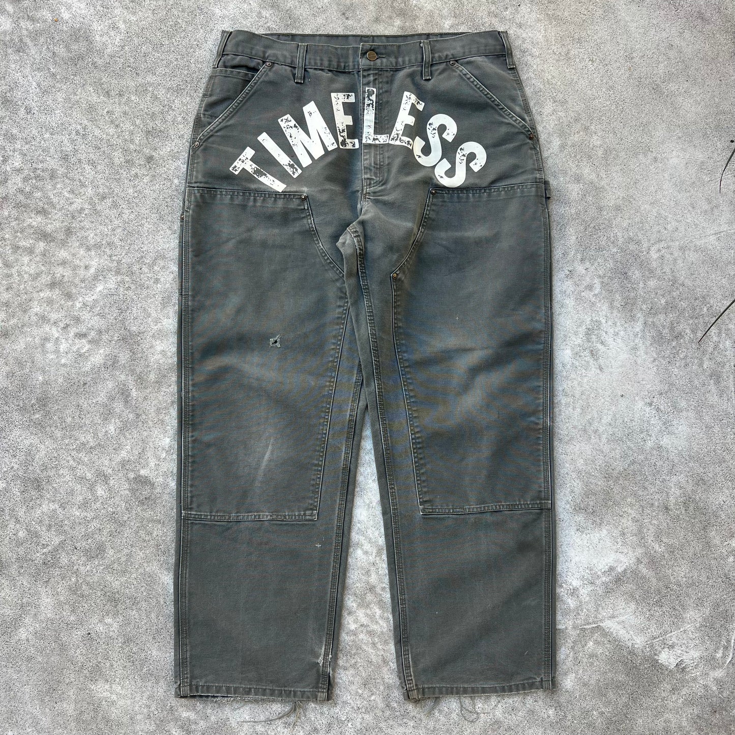 Timeless Olive Carhartt Double Knees 38x32