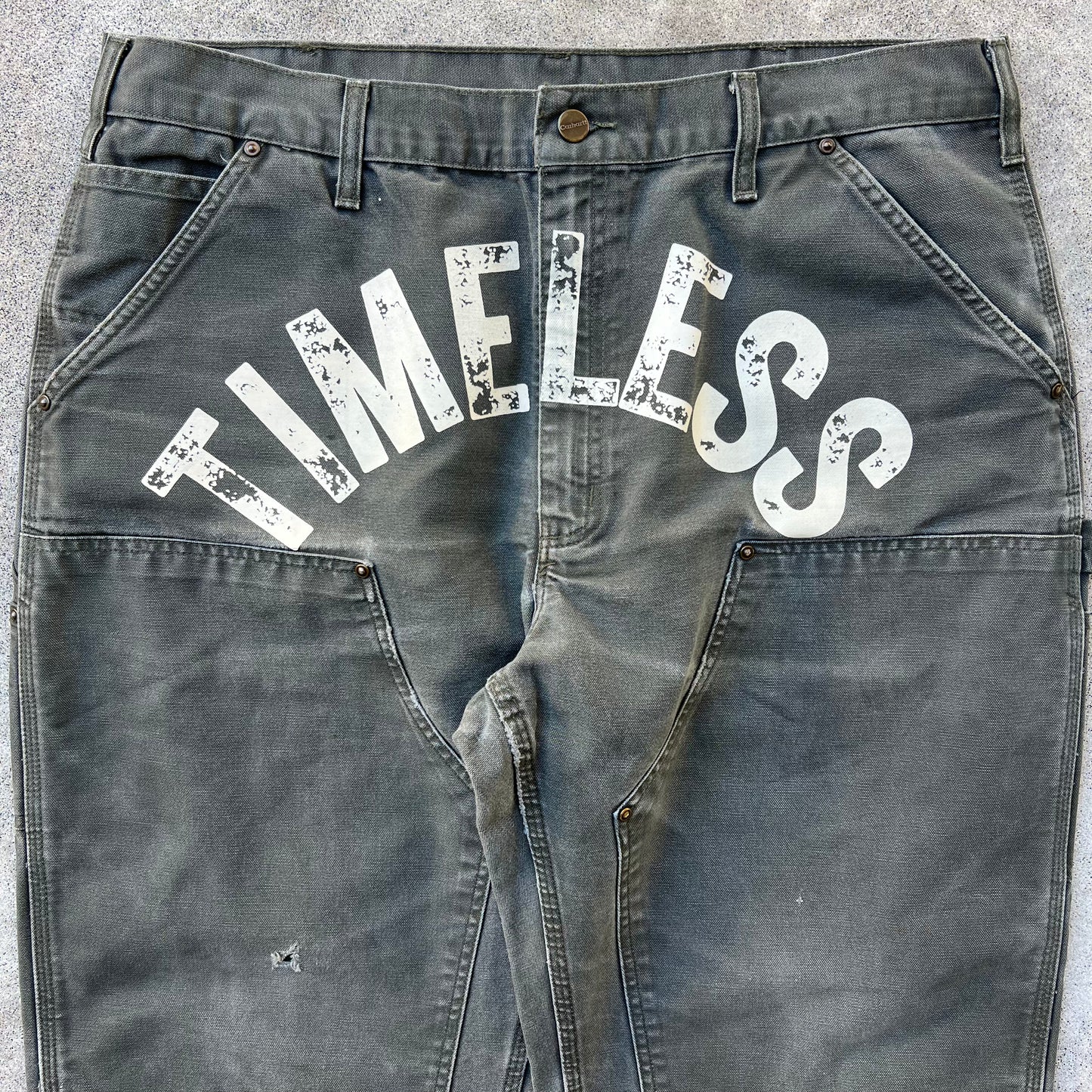 Timeless Olive Carhartt Double Knees 38x32