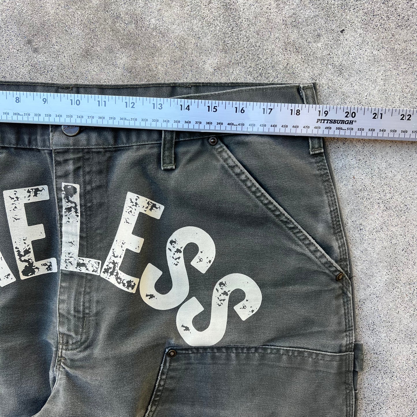 Timeless Olive Carhartt Double Knees 38x32