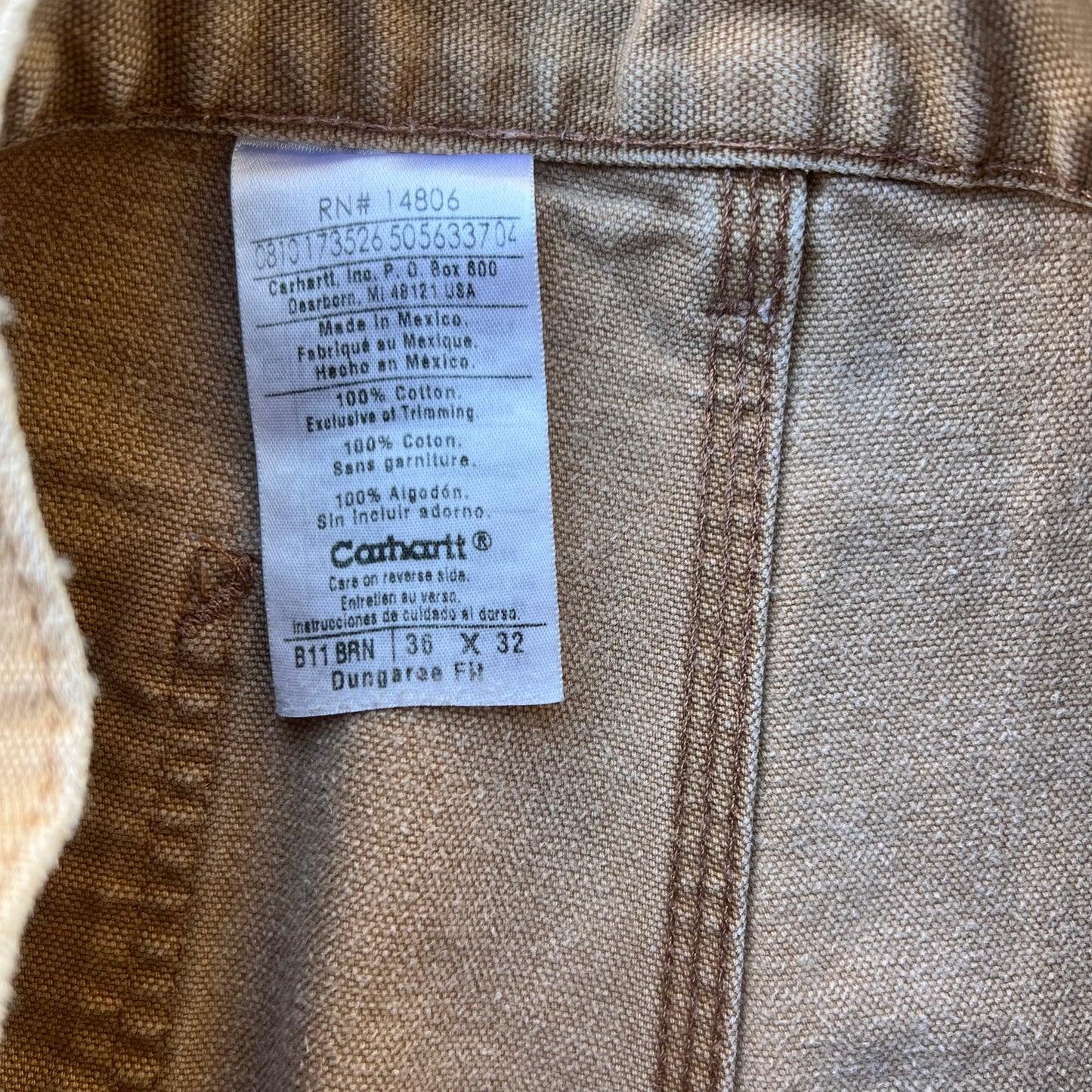 Timeless Tan Carhartt Carpenters 36x32